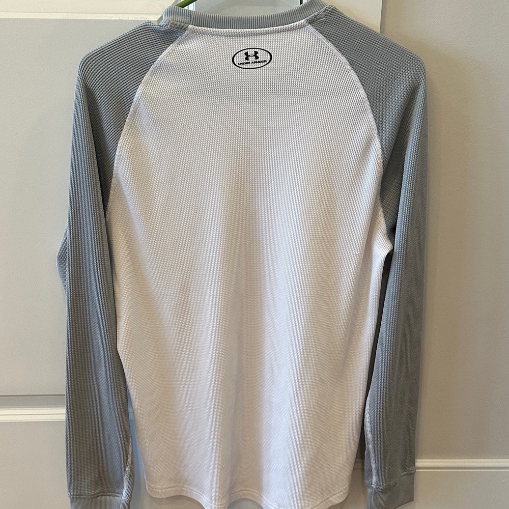 Under Armour Men's Shirt Long Sleeve Pullover Athletic Loose White & Gray Sz M - Picture 5 of 12